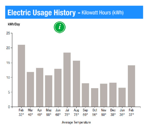 example utility bill with electric usage history graph