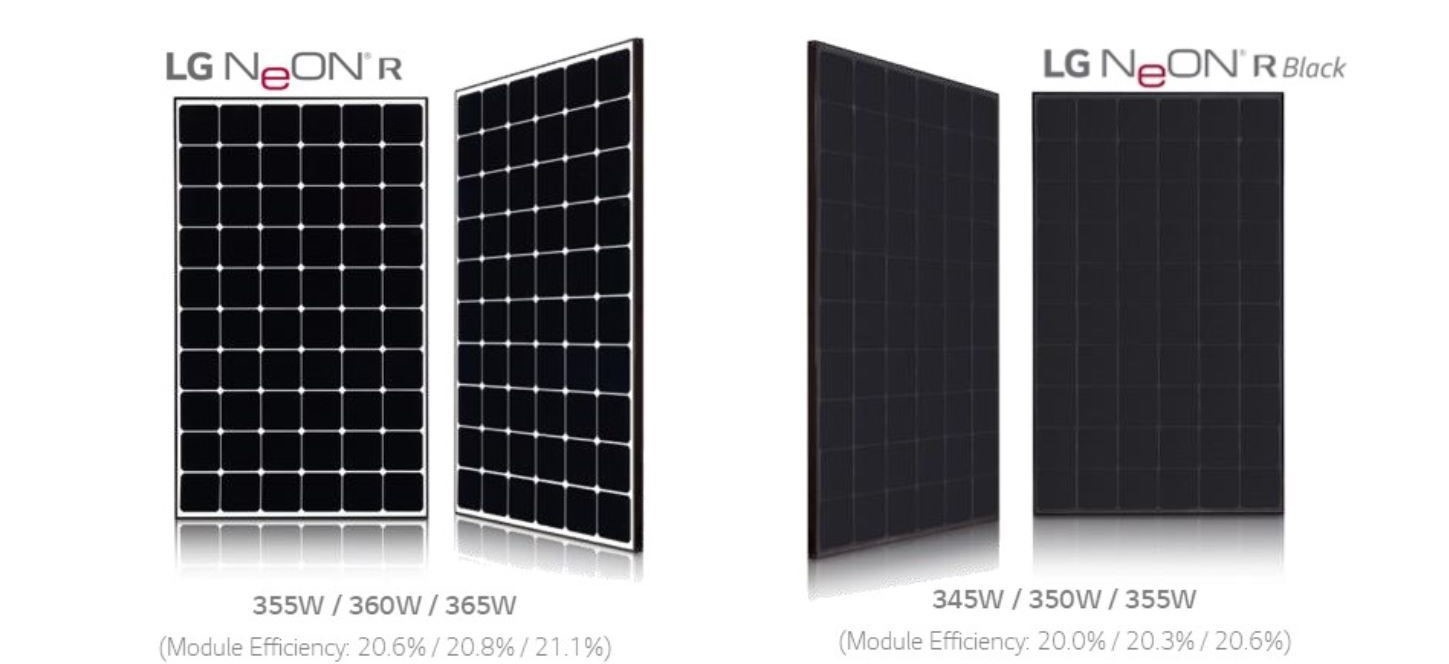 LG Solar Neon R Panel Options